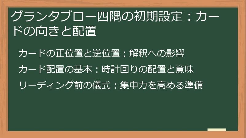 グランタブロー四隅の初期設定：カードの向きと配置