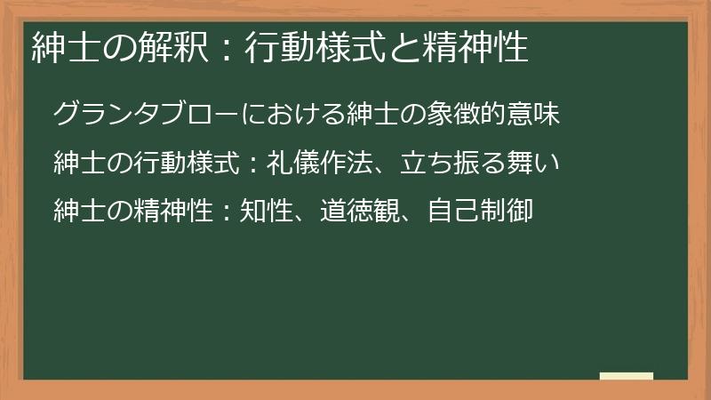 紳士の解釈：行動様式と精神性