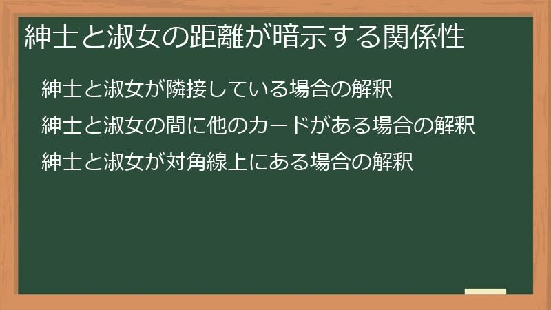 紳士と淑女の距離が暗示する関係性