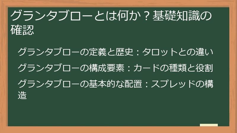 グランタブローとは何か？基礎知識の確認