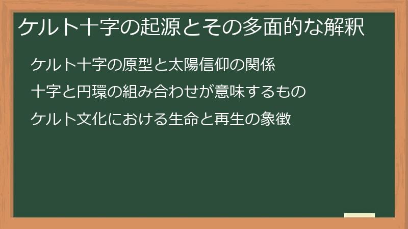 ケルト十字の起源とその多面的な解釈