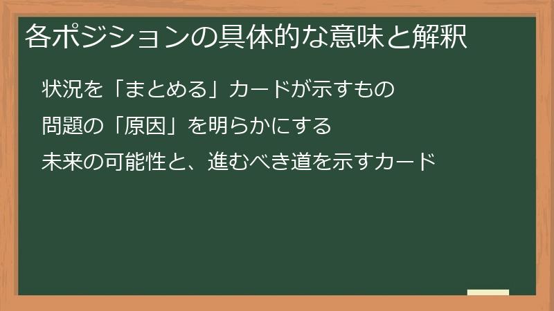 各ポジションの具体的な意味と解釈