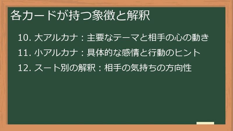 各カードが持つ象徴と解釈