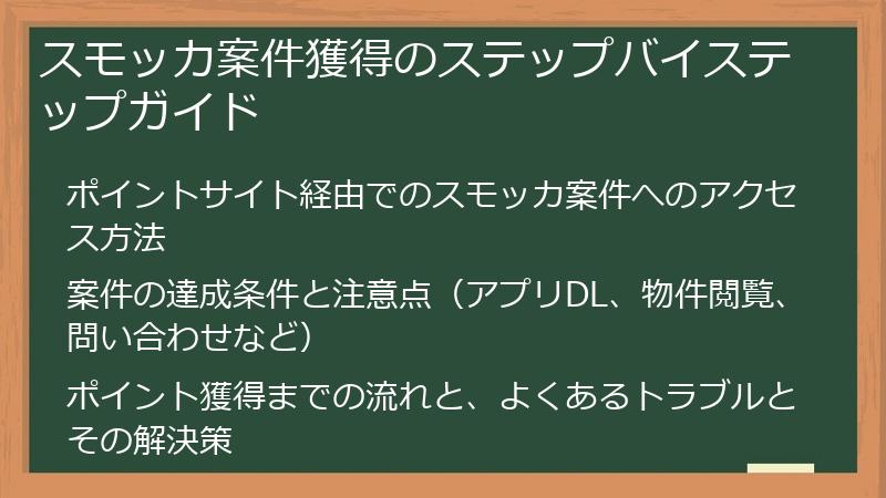 スモッカ案件獲得のステップバイステップガイド