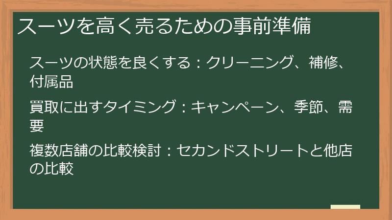 スーツを高く売るための事前準備