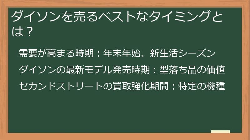 ダイソンを売るベストなタイミングとは?