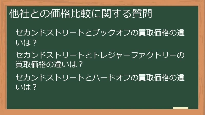他社との価格比較に関する質問