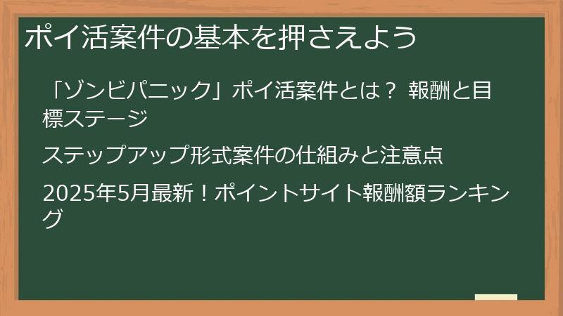 ポイ活案件の基本を押さえよう