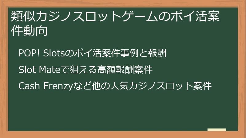 類似カジノスロットゲームのポイ活案件動向