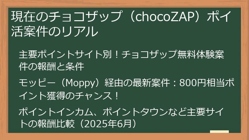 現在のチョコザップ（chocoZAP）ポイ活案件のリアル