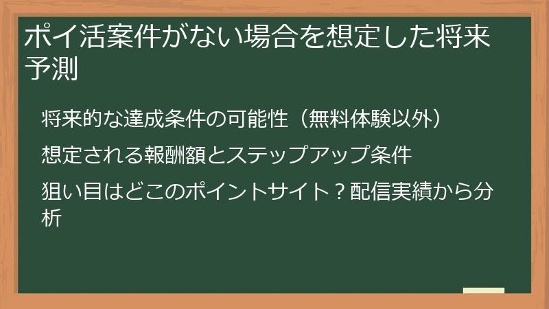 ポイ活案件がない場合を想定した将来予測