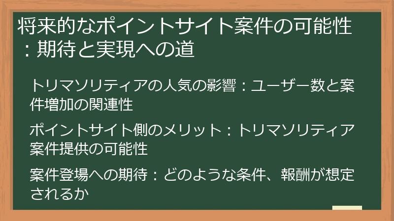将来的なポイントサイト案件の可能性：期待と実現への道