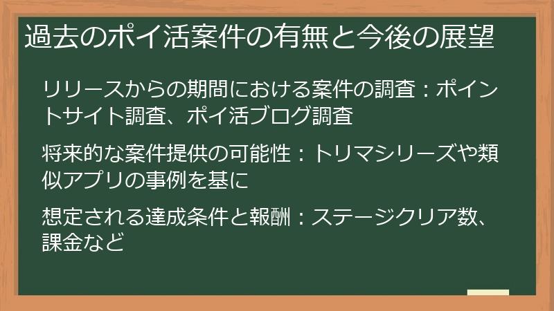 過去のポイ活案件の有無と今後の展望