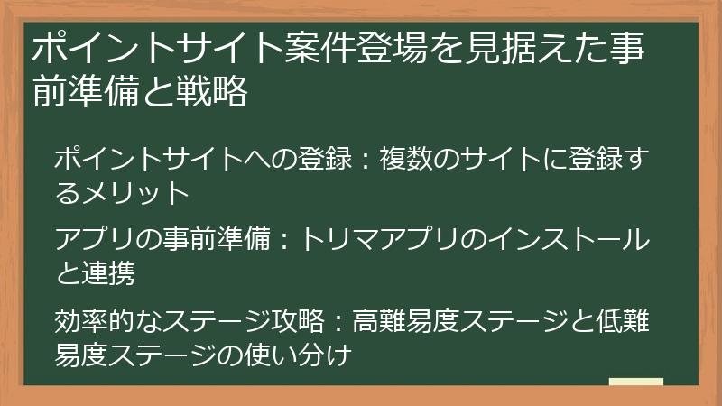 ポイントサイト案件登場を見据えた事前準備と戦略