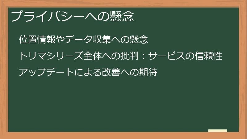プライバシーへの懸念