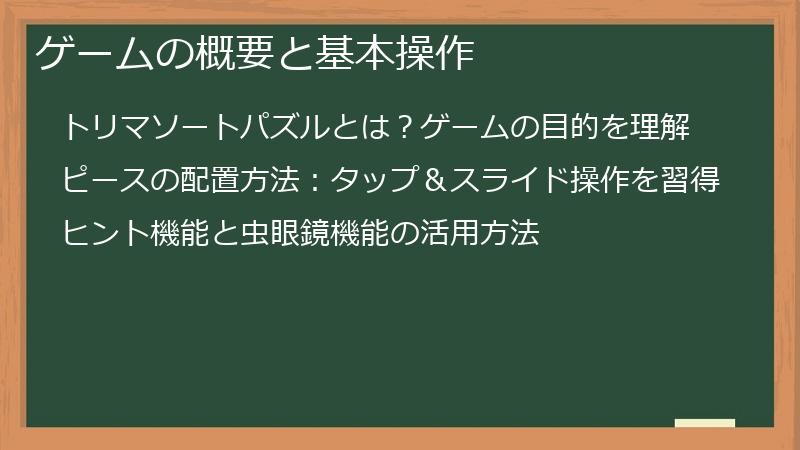 ゲームの概要と基本操作