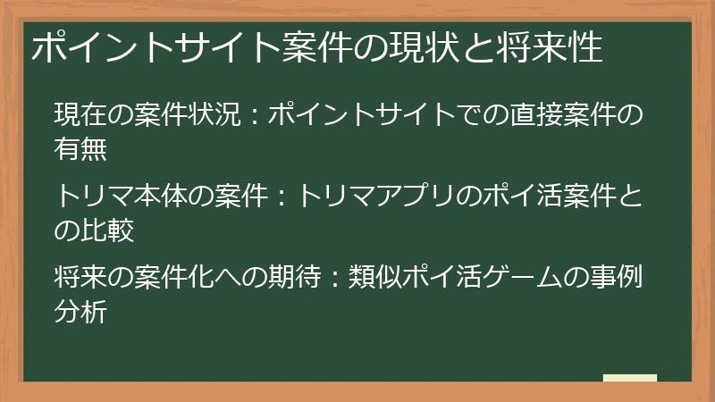 ポイントサイト案件の現状と将来性