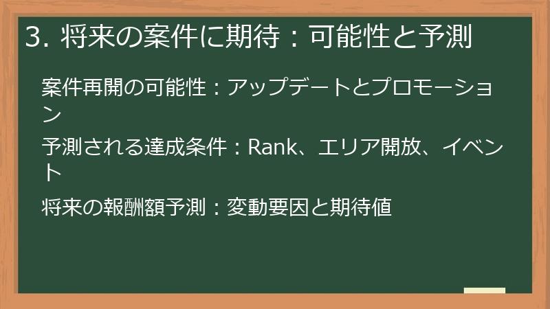 3. 将来の案件に期待：可能性と予測