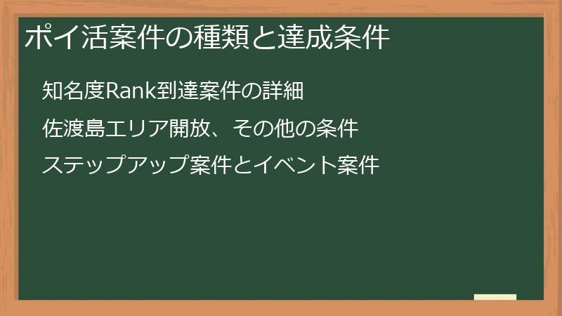 ポイ活案件の種類と達成条件