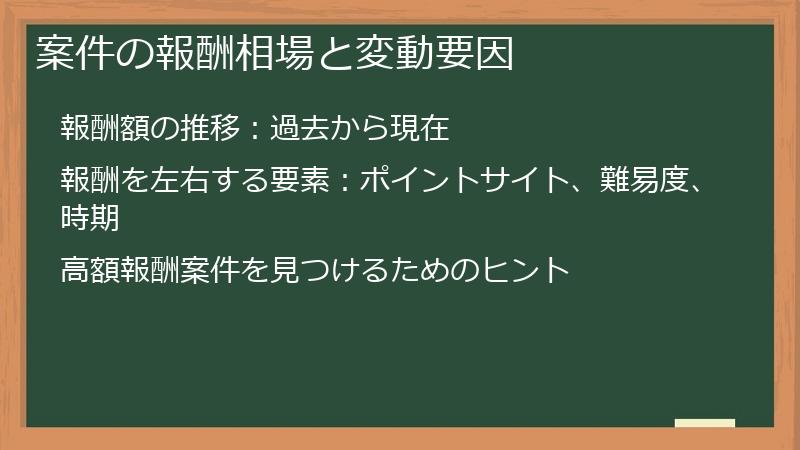 案件の報酬相場と変動要因