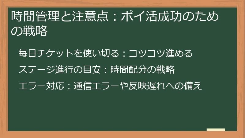 時間管理と注意点：ポイ活成功のための戦略
