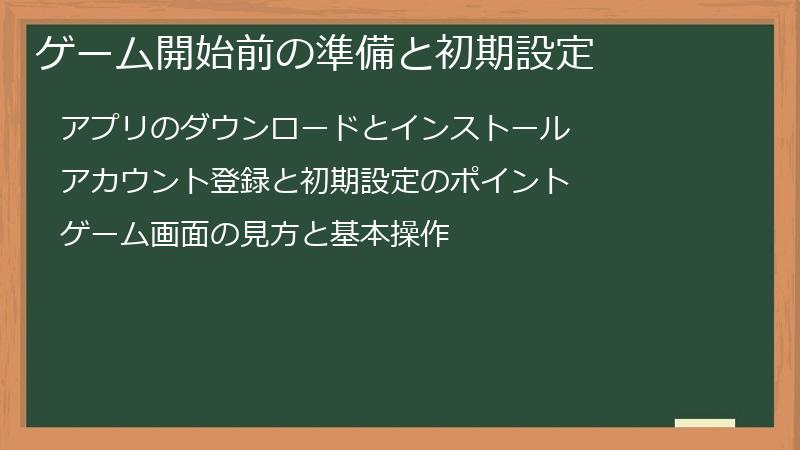 ゲーム開始前の準備と初期設定