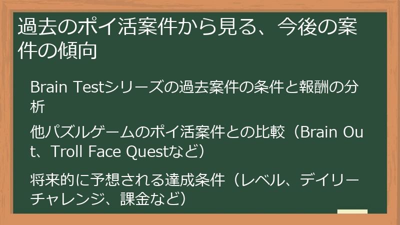 過去のポイ活案件から見る、今後の案件の傾向