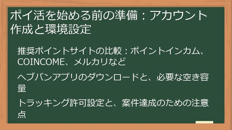 ポイ活を始める前の準備：アカウント作成と環境設定