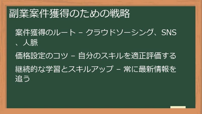 副業案件獲得のための戦略