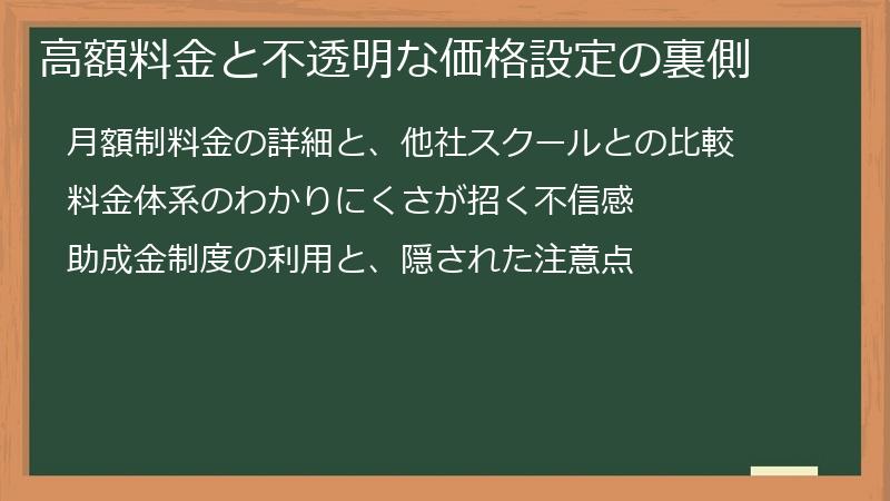 高額料金と不透明な価格設定の裏側