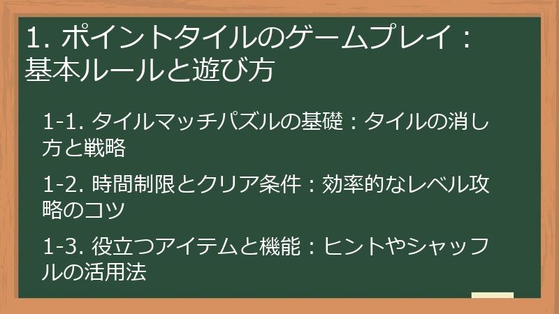 1. ポイントタイルのゲームプレイ：基本ルールと遊び方