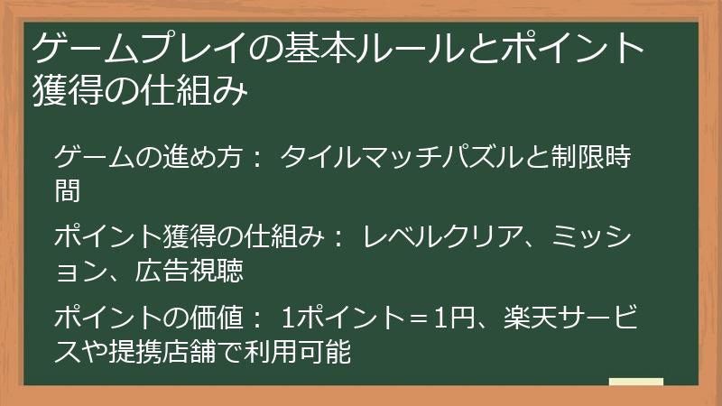 ゲームプレイの基本ルールとポイント獲得の仕組み