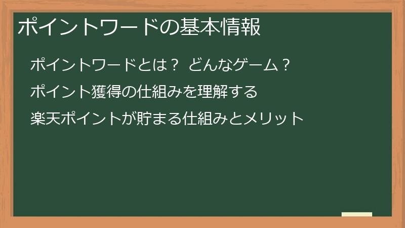 ポイントワードの基本情報