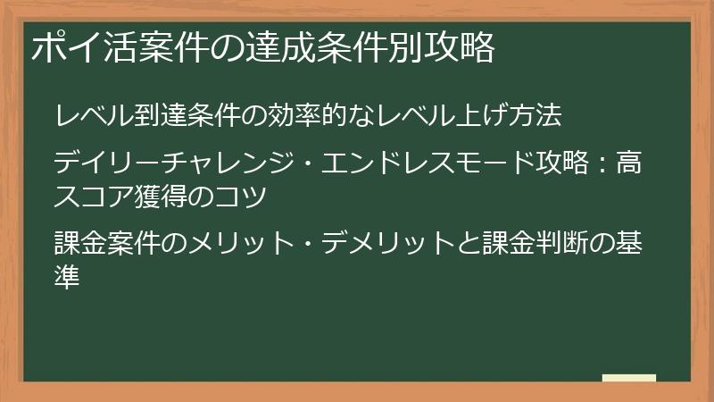 ポイ活案件の達成条件別攻略