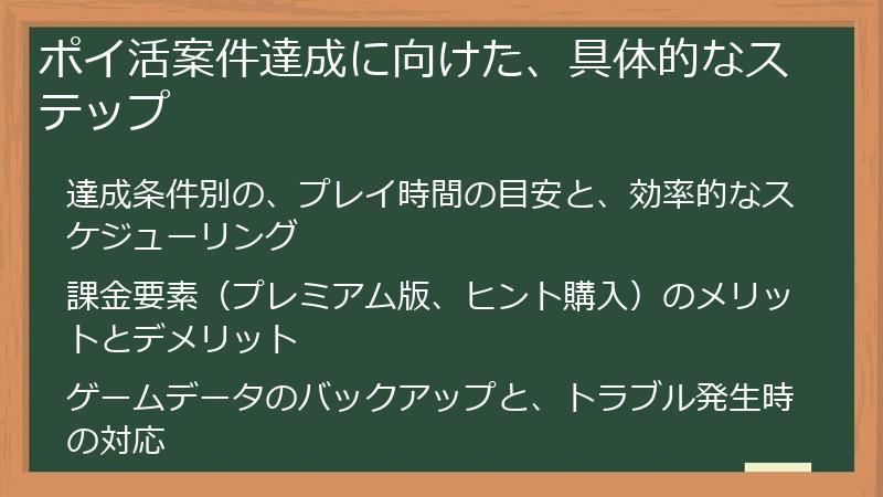 ポイ活案件達成に向けた、具体的なステップ
