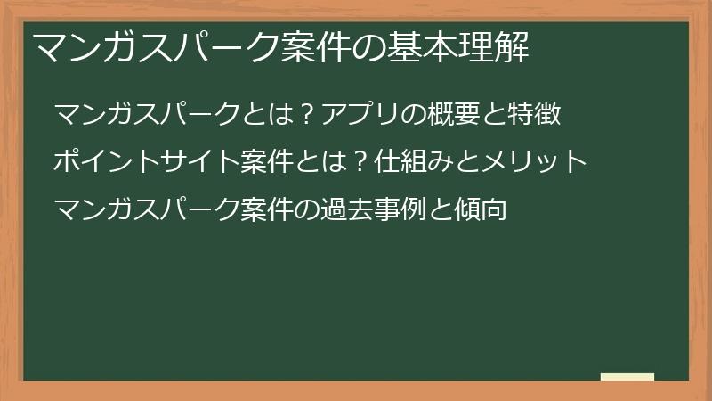 マンガスパーク案件の基本理解