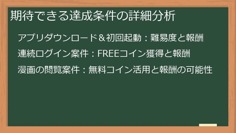 期待できる達成条件の詳細分析