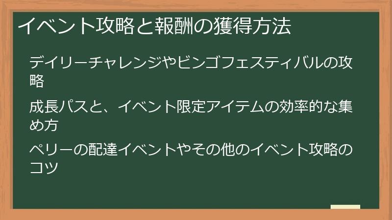 イベント攻略と報酬の獲得方法