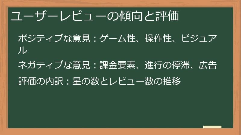ユーザーレビューの傾向と評価