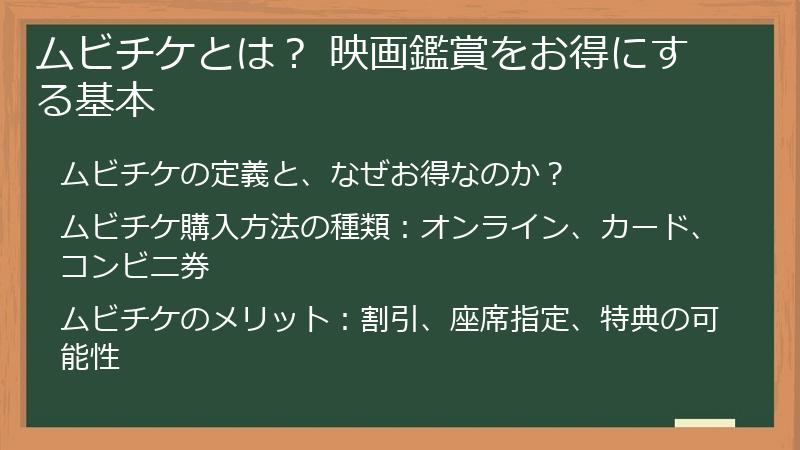 ムビチケとは？ 映画鑑賞をお得にする基本