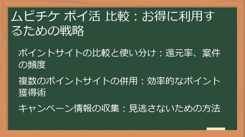 ムビチケ ポイ活 比較：お得に利用するための戦略
