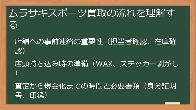 ムラサキスポーツ買取の流れを理解する