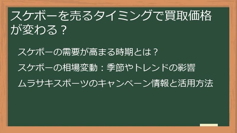 スケボーを売るタイミングで買取価格が変わる?