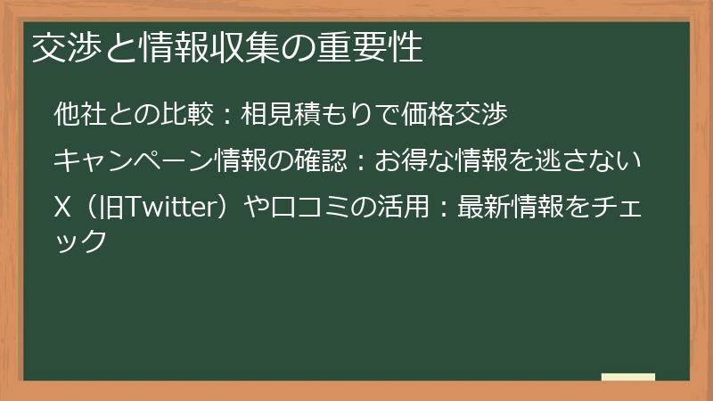 交渉と情報収集の重要性