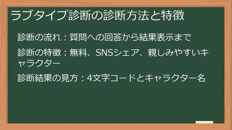 ラブタイプ診断の診断方法と特徴