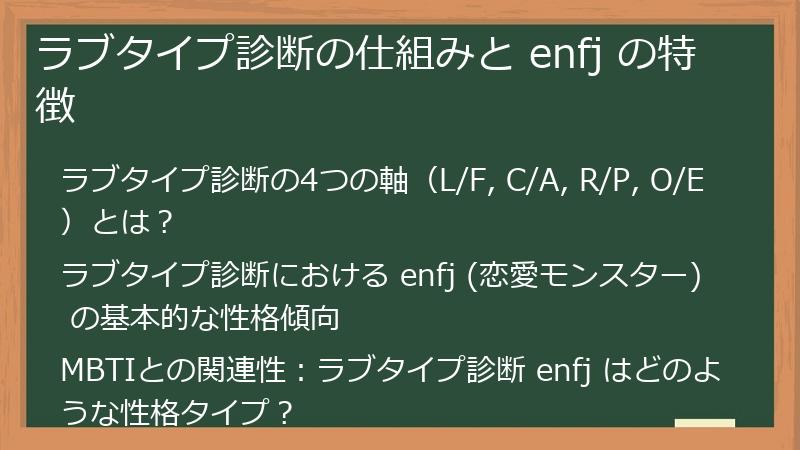 ラブタイプ診断の仕組みと enfj の特徴