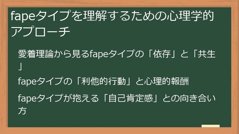 fapeタイプを理解するための心理学的アプローチ