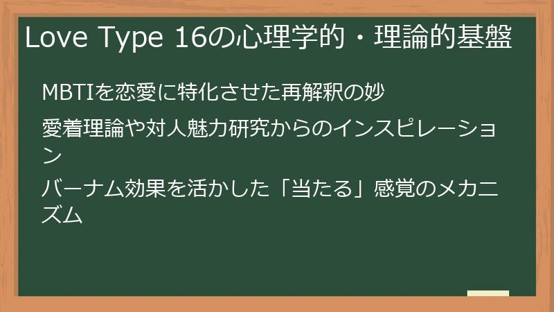 Love Type 16の心理学的・理論的基盤