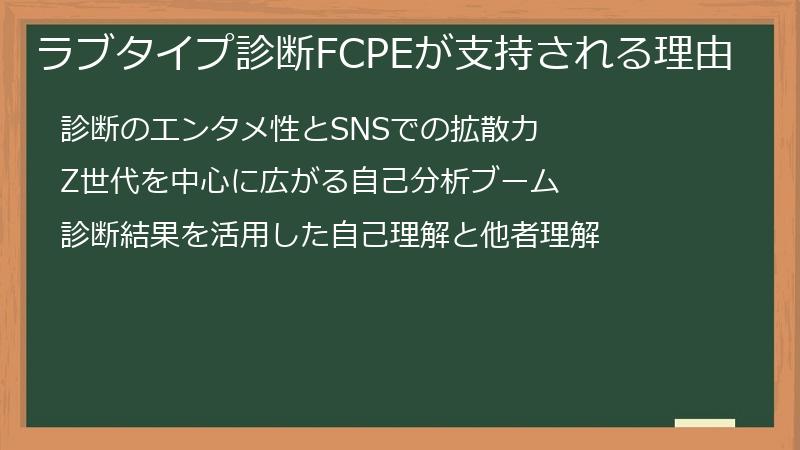 ラブタイプ診断FCPEが支持される理由