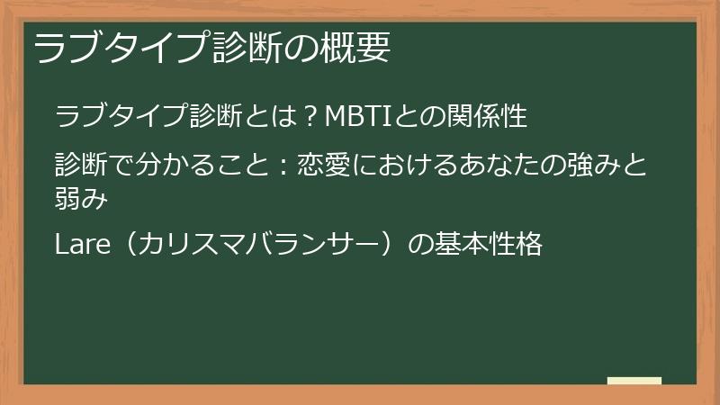 ラブタイプ診断の概要